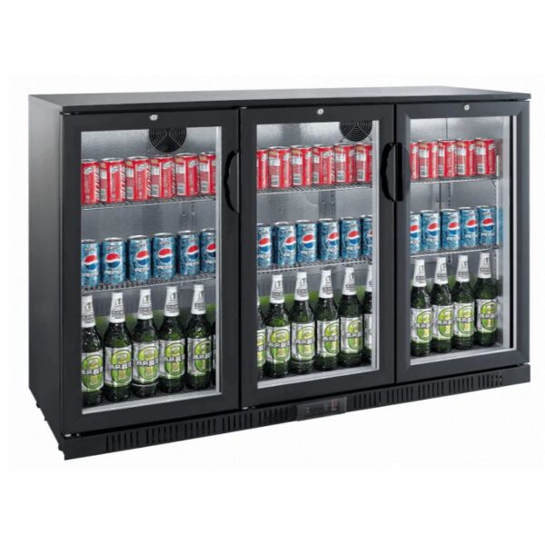 Frigo Commercial Triple Bottle Cooler Fridge Cooling 3 Hinged Glass Door