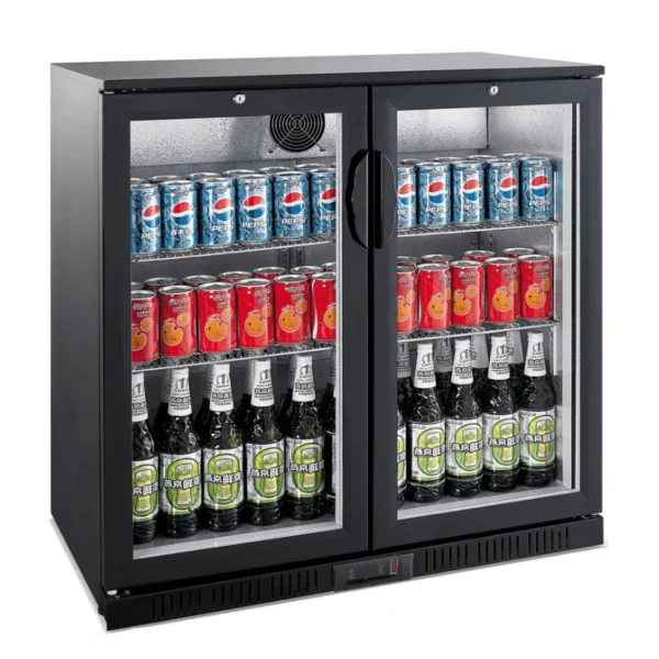 Frigo Commercial Double Bottle Cooler Fridge Cooling 2 Hinged Glass Door 120cm